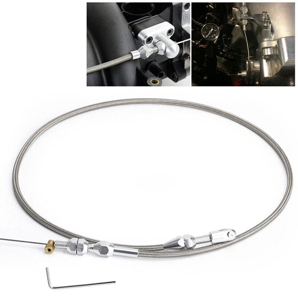 Throttle Cable Kit / Braided Gas Cable for Chevy LS1 Engines