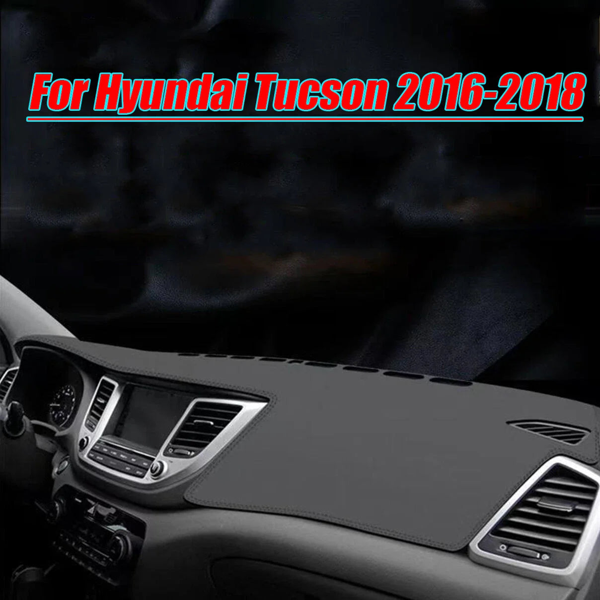 Car Leather Dashboard Dash Cover Protector Mat for Hyundai Tucson (2016–2018)