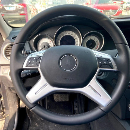 Chrome Steering Wheel Trim Cover for Mercedes W204 W212 W218 C218 (2011–2014)