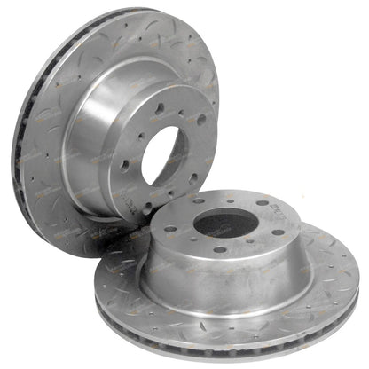 2 x Front Dimpled+Slotted Disc Brake Rotors for Toyota Lexcen VR VS V6 LH & RH