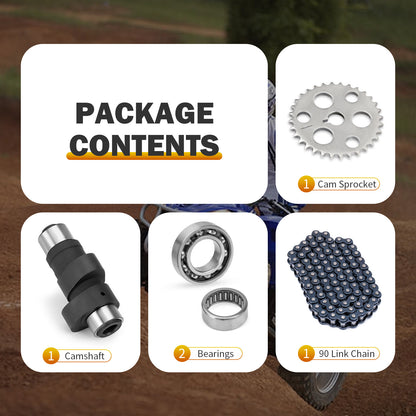 Timing Cam Chain Gear Bearings Kit for Yamaha Warrior Wolverine Big Bear (1990–2006)
