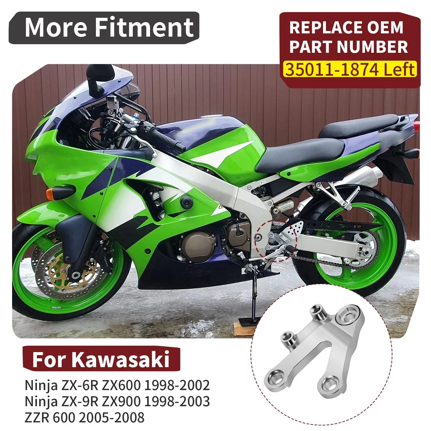 Foot Peg Step Mount Stay for Kawasaki ZX6R ZX9R ZZR600