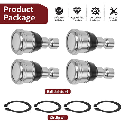 Set of 4 Upper and Lower Ball Joints for Polaris Ranger Crew (2017–2023)