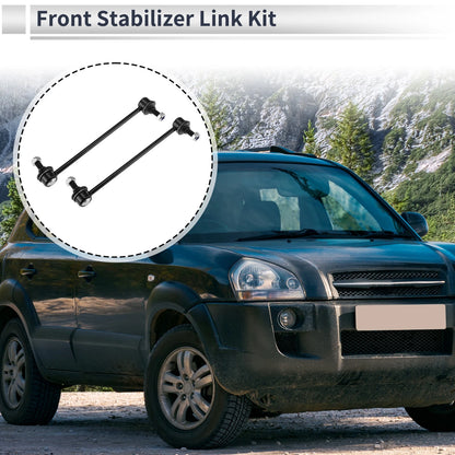 2X Front Stabilizer Link Bushingless for Hyundai Tucson (2010–2013) K750524 Black