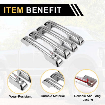 Set of 4 Car Door Handle Protectors for Ford Maverick (2022–2023) Silver Tone