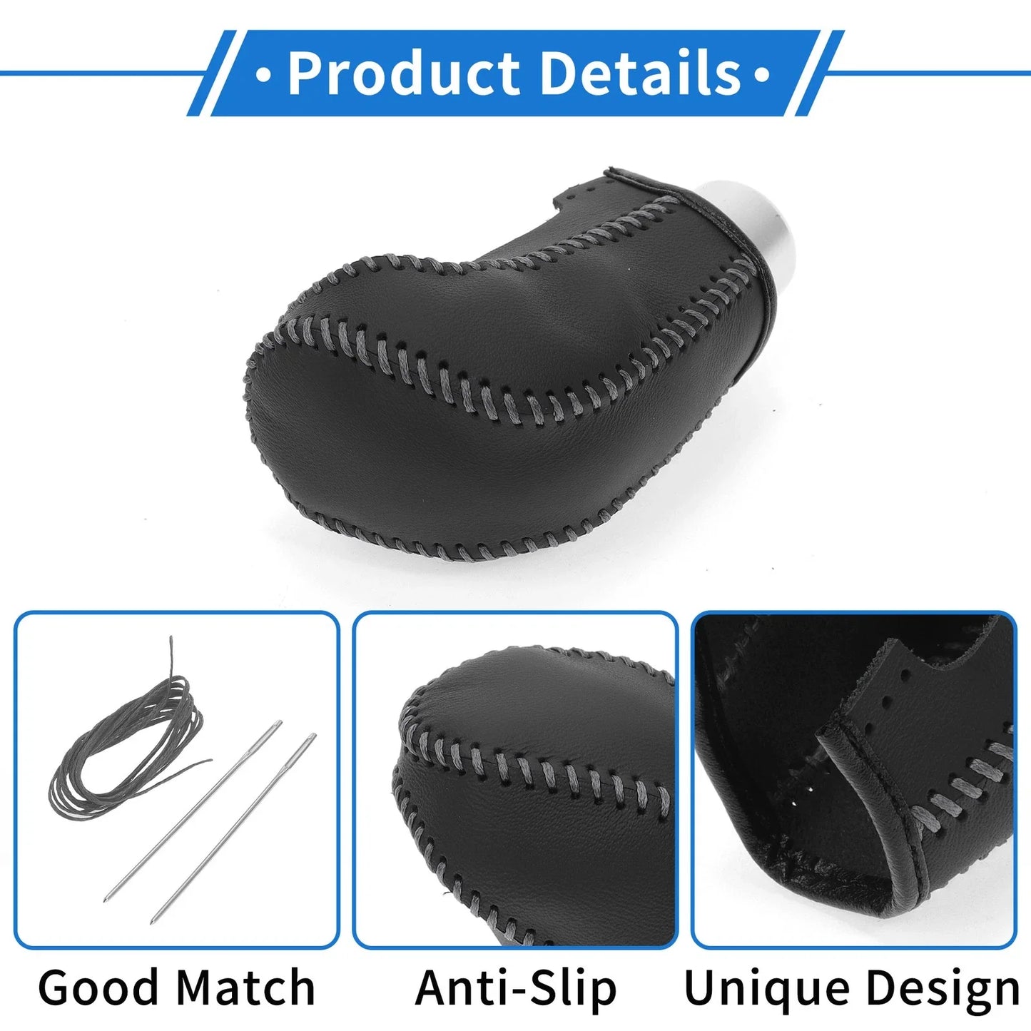 Car Gear Shift Knob Cover for Hyundai Tucson (2015-2018) - 1 Pc Black Grey
