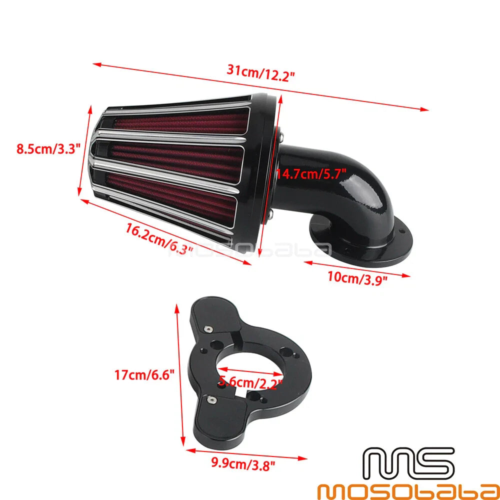 Chrome Air Filter Cleaner Intake for Harley Sportster Roadster XL883R (2004-2023)