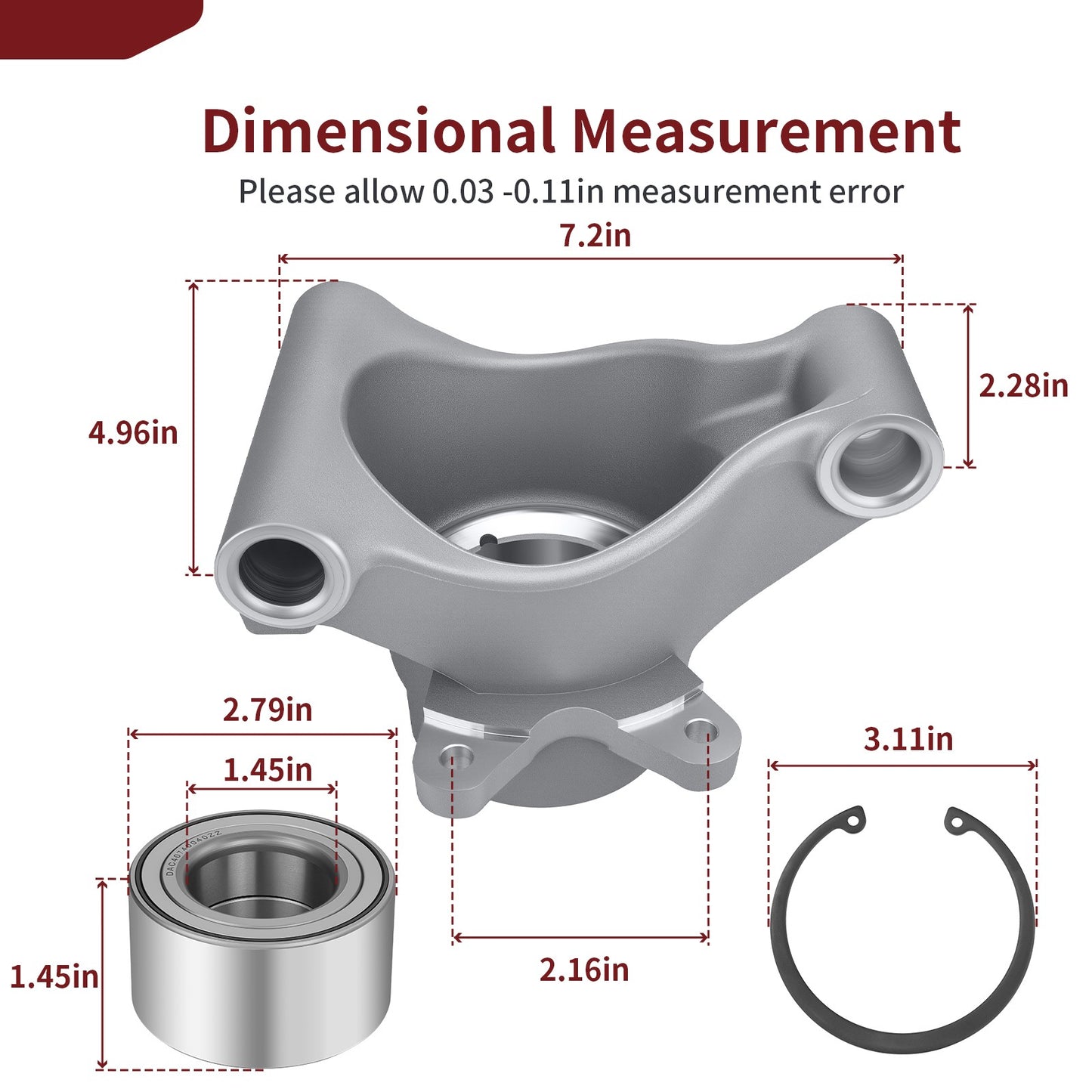 Right-Hand Wheel Carrier with Bearing Kit for Polaris Sportsman 500 700 800 RZR 800 (2000–2019)