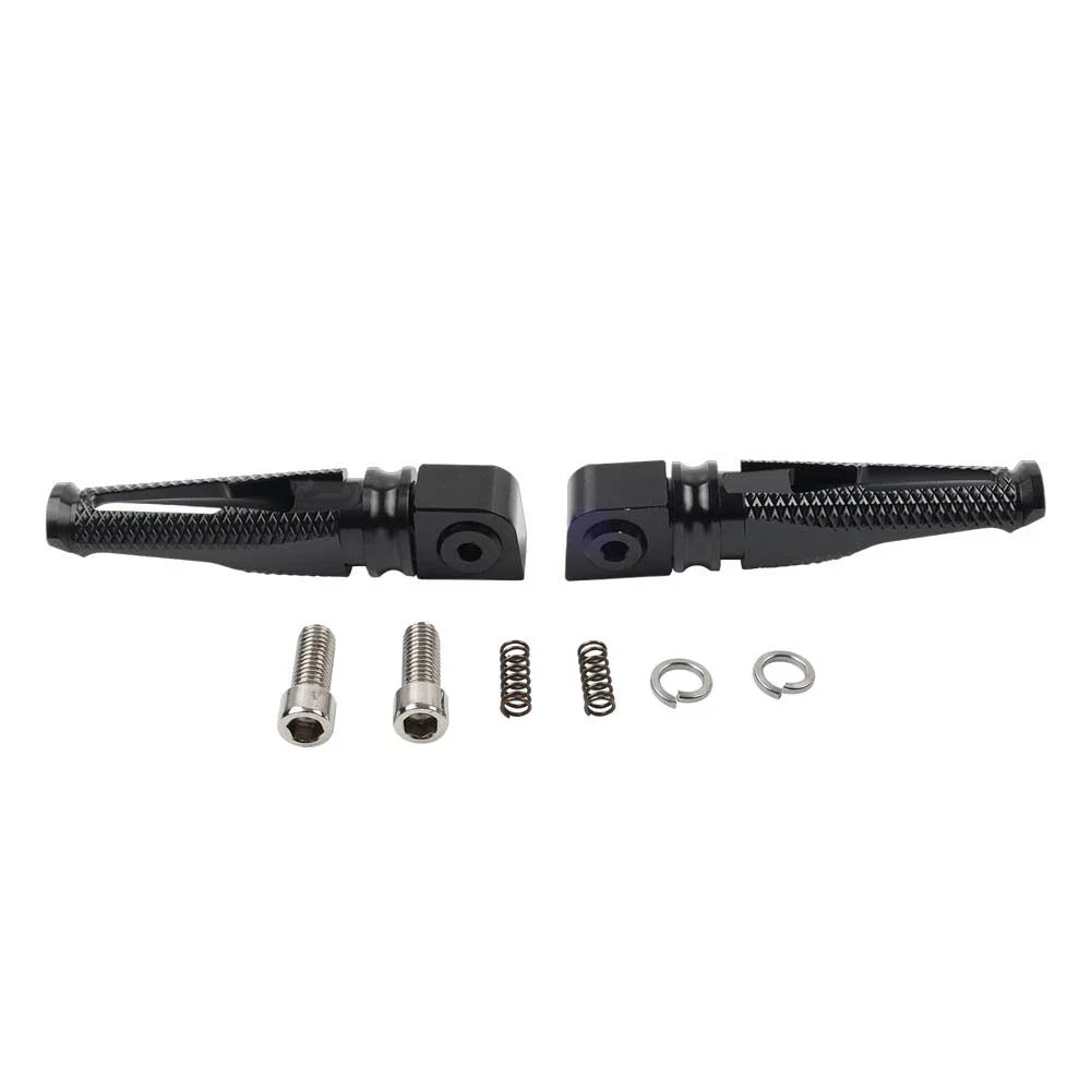 Black Passenger Rear Footrest Pegs for Kawasaki Z300 400 650 900 ZX6R (2015-2023)