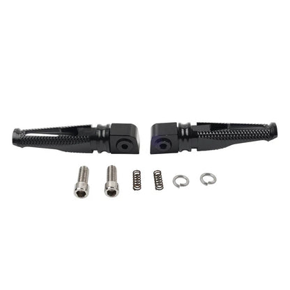 Black Passenger Rear Footrest Pegs for Kawasaki Z300 400 650 900 ZX6R (2015-2023)