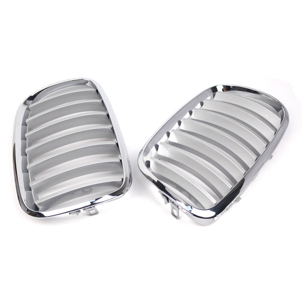 2X Chrome Front Bumper Grille for BMW X5 X6 (2007–2013)