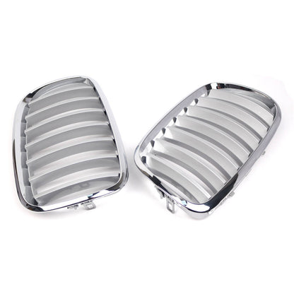 2X Chrome Front Bumper Grille for BMW X5 X6 (2007–2013)