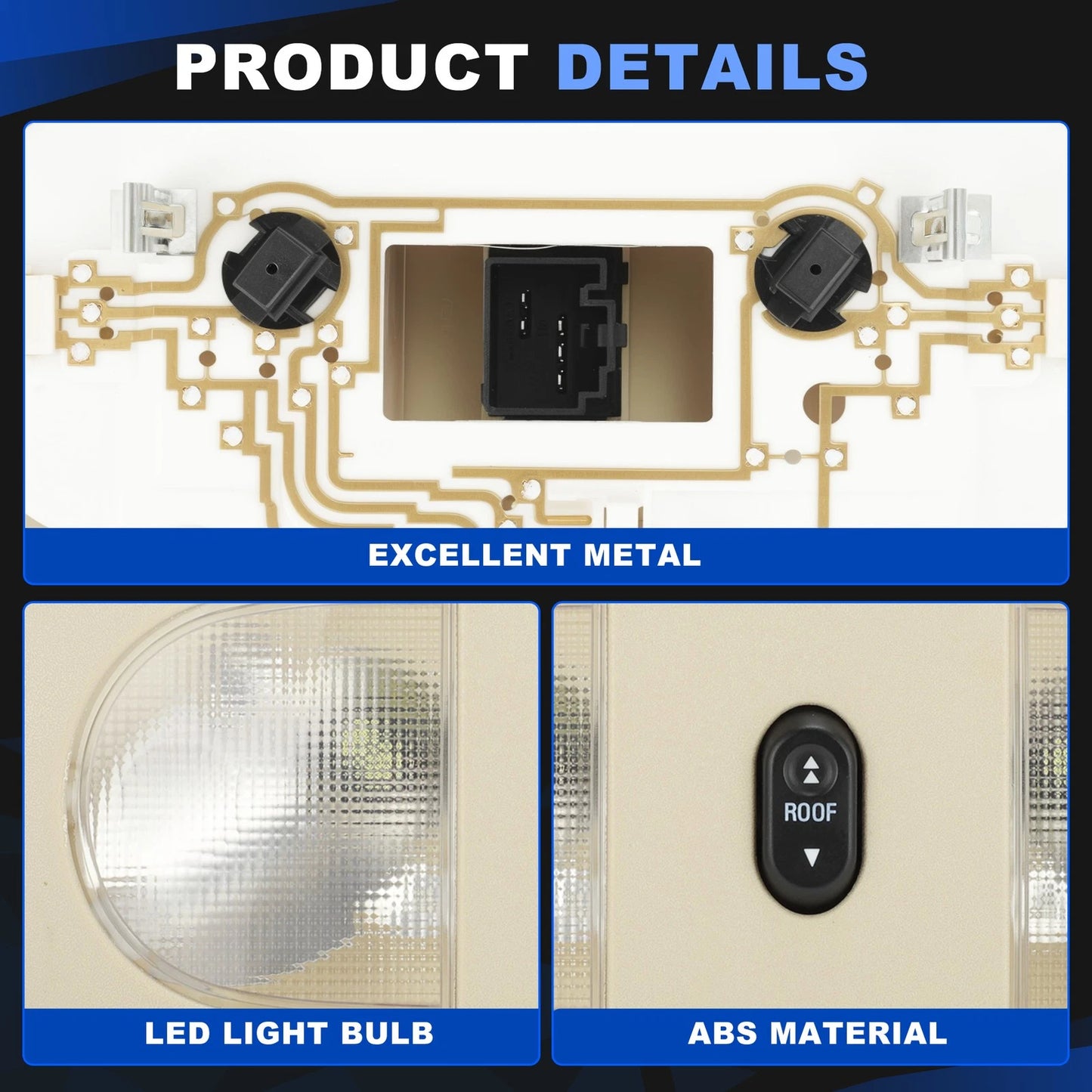 Overhead Console LED Light Sunroof Switch for Ford F250 (2008–2010) 8C3Z25519A70AA