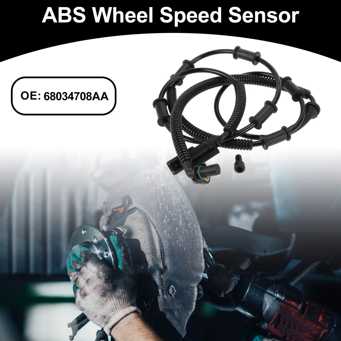 ABS Wheel Speed Sensor Kit No. 68034708AA for Dodge (1 Pc Front Left/Right)