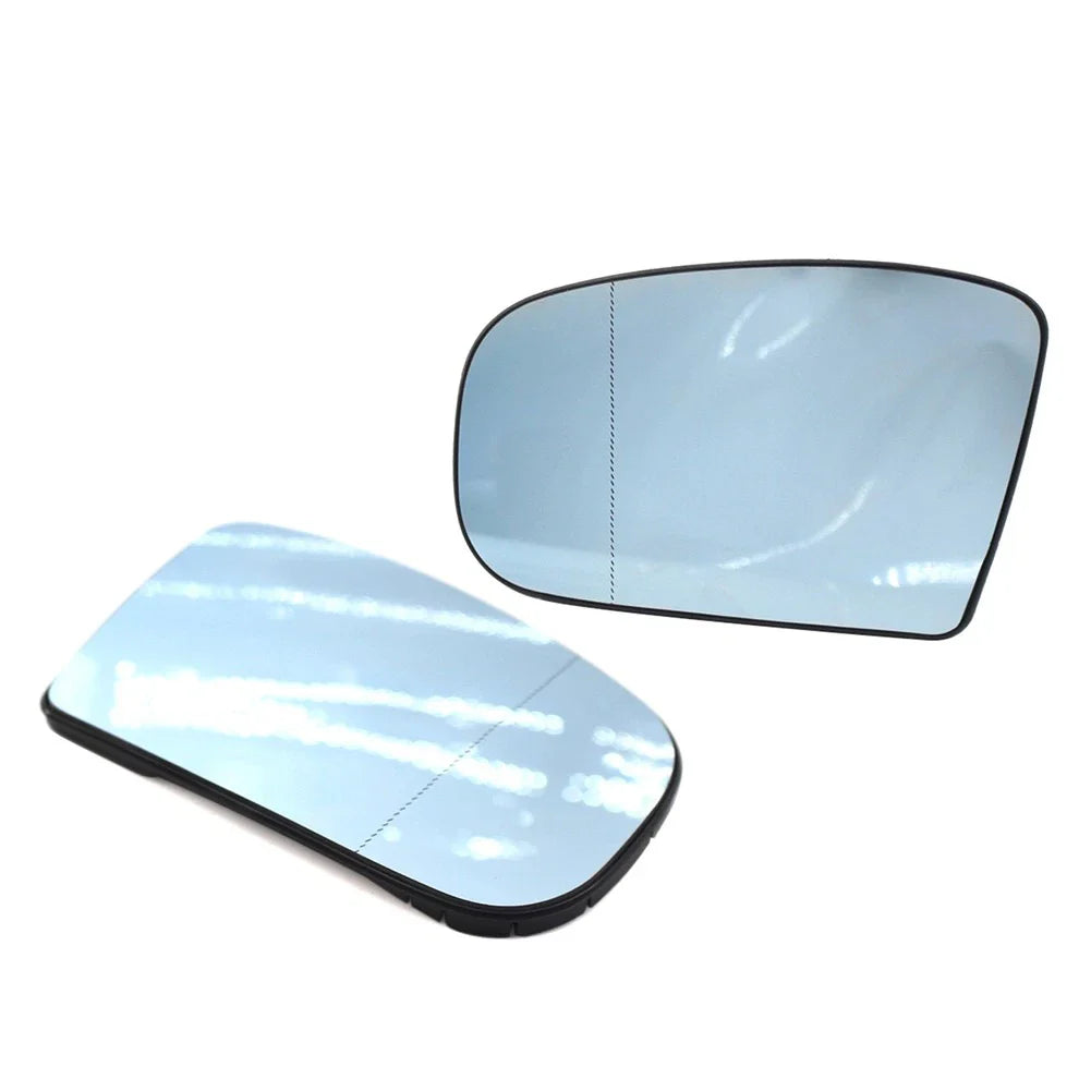 Blue Heated Side Mirror Glass with Plate for Mercedes CL500 (2000-2003)