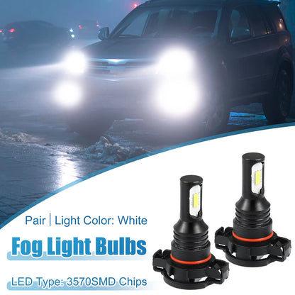 Set of 2 H16 LED Fog Light Bulbs 3570 Chips for Auto Car