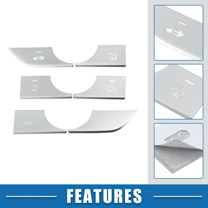 Dashboard AC Button Cover Trim for Honda Civic (2022–2023) Aluminum Alloy Silver Tone