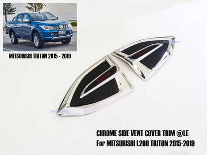 Chrome Side Vent Door Cover Trim for Mitsubishi L200 Triton Pickup (2015-2019)