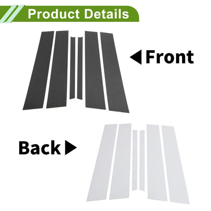 6 Pcs Pillar Window Trim for Chevy Equinox (2018–2023) Carbon Fiber Black
