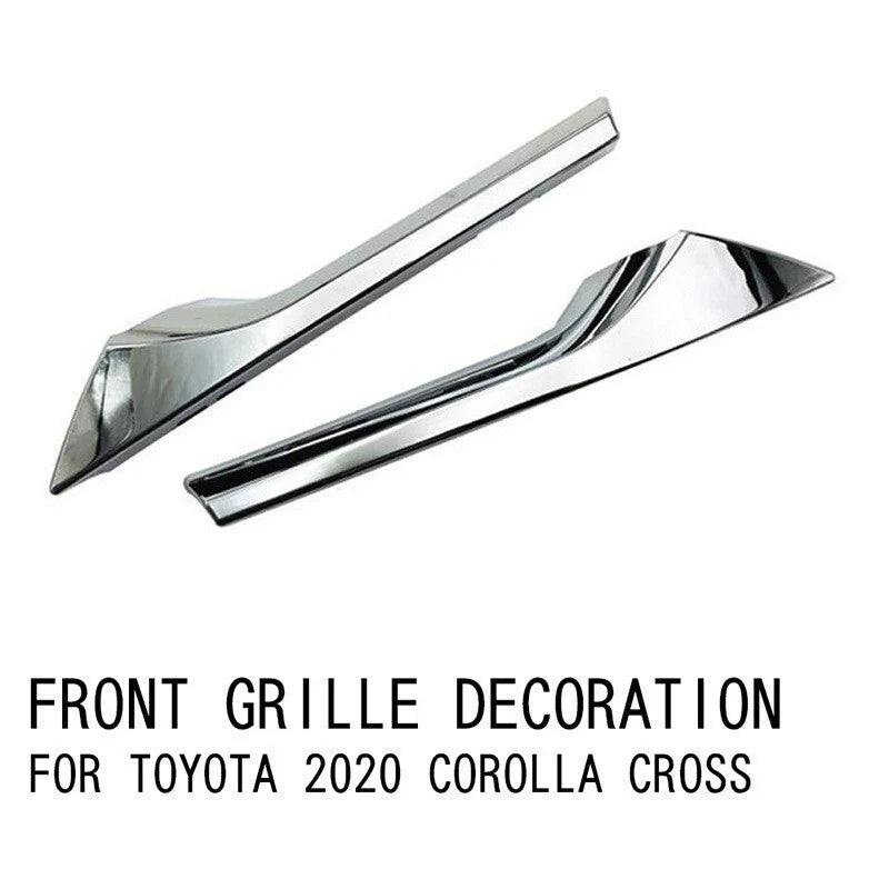 2 x Chrome Front Grille Lid Cover Trim Decor for Toyota Cross (2020–2023)