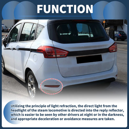 Bumper Reflector No.BS71515C0BD for Ford Fiesta (2015–2019) Red 1pc Rear Left