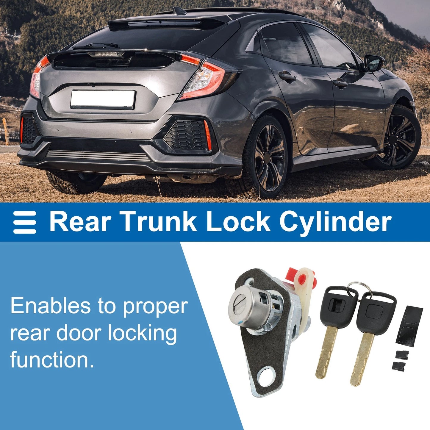 Trunk Lock Cylinder Set with 2 Keys for Honda Civic