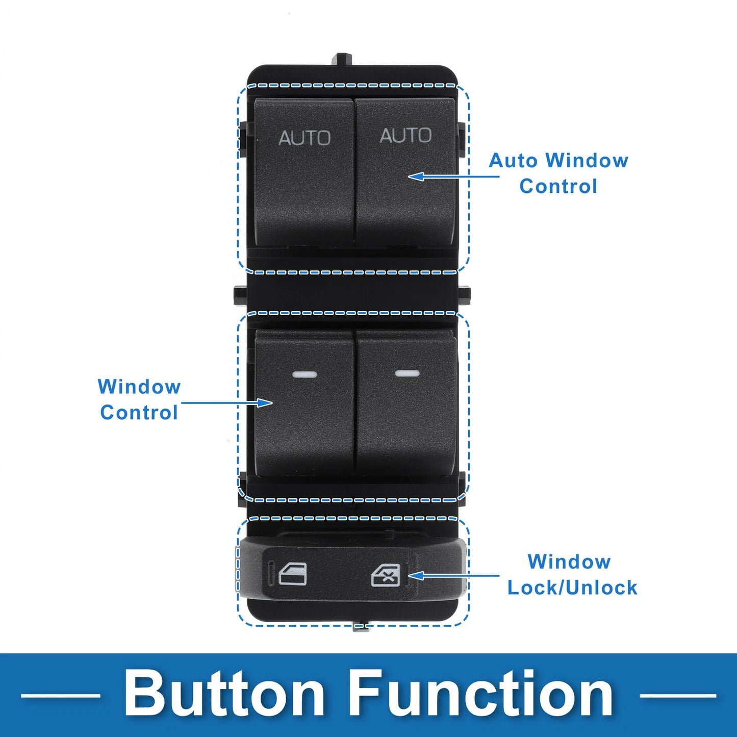 Front Power Window Switch for Ford Fusion, Lincoln MKZ (2011–2012) No. 9H6Z14529AA