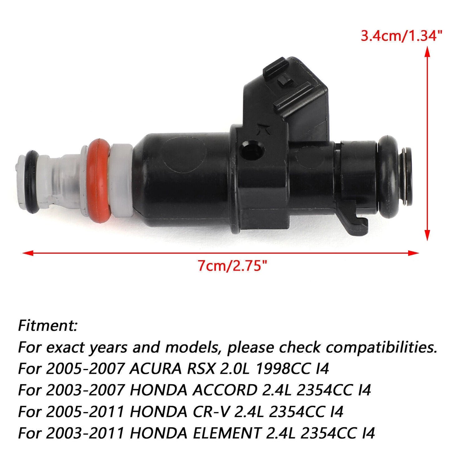 Fuel Injector 1PCS 16010-5R1-315 for Honda Fit (2015–2019) 1.5L