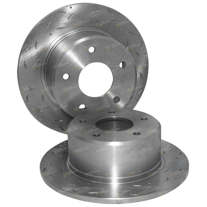 2x Slotted Drilled Rear Disc Brake Rotors for Holden Commodore (VR–VS)
