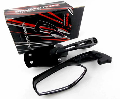 Black M Soko Rear View Mirrors for Kawasaki KL250 Super Sherpa (2007-2015)