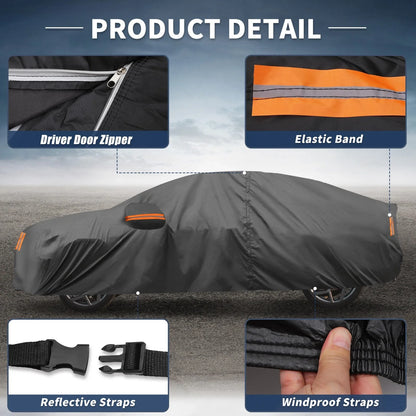 Waterproof Car Cover for Honda Accord (210D-PU, Black)