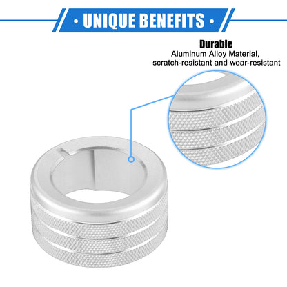 Set of 5 AC Climate Control Knob Rings for Toyota 4Runner (2010–2022) Silver