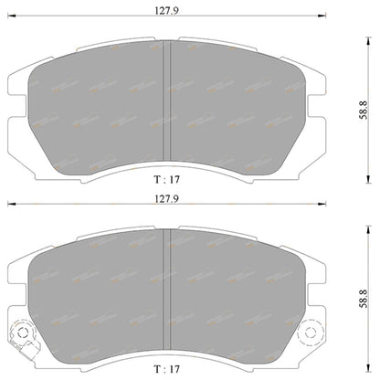 Set of 4 Front Disc Brake Pads for Subaru Impreza (1994–1999)