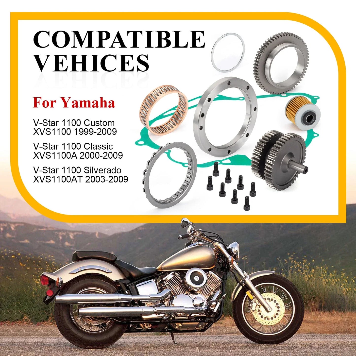 Starter Clutch Gear Kit for Yamaha XVS1100 (1999–2009)