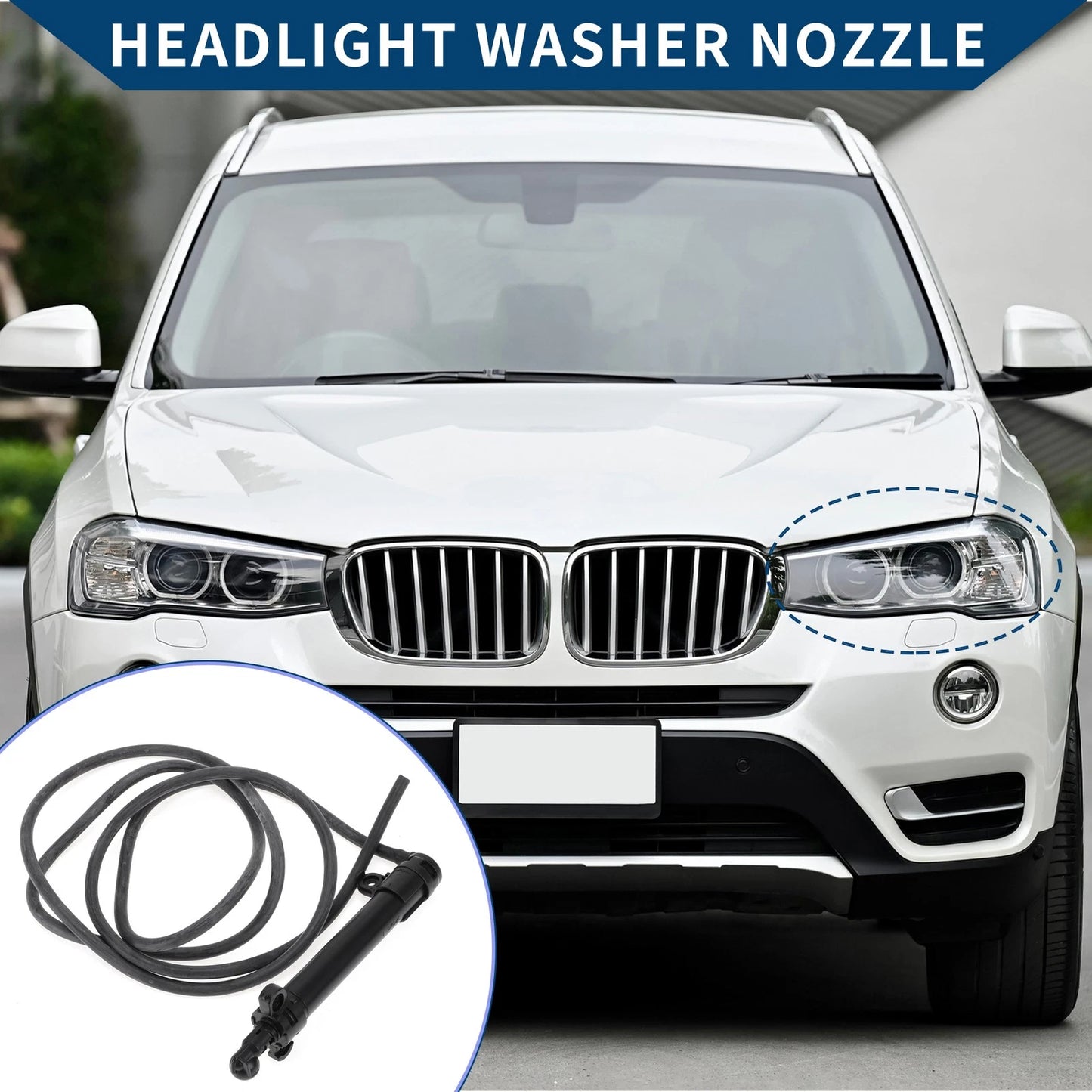 Front Driver Side Headlight Washer Nozzle for Land Rover Range Rover Evoque (2012–2018)