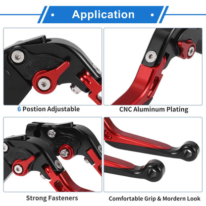 Adjustable Brake Clutch Levers for Yamaha YZF R1 (1999–2001) Black Red