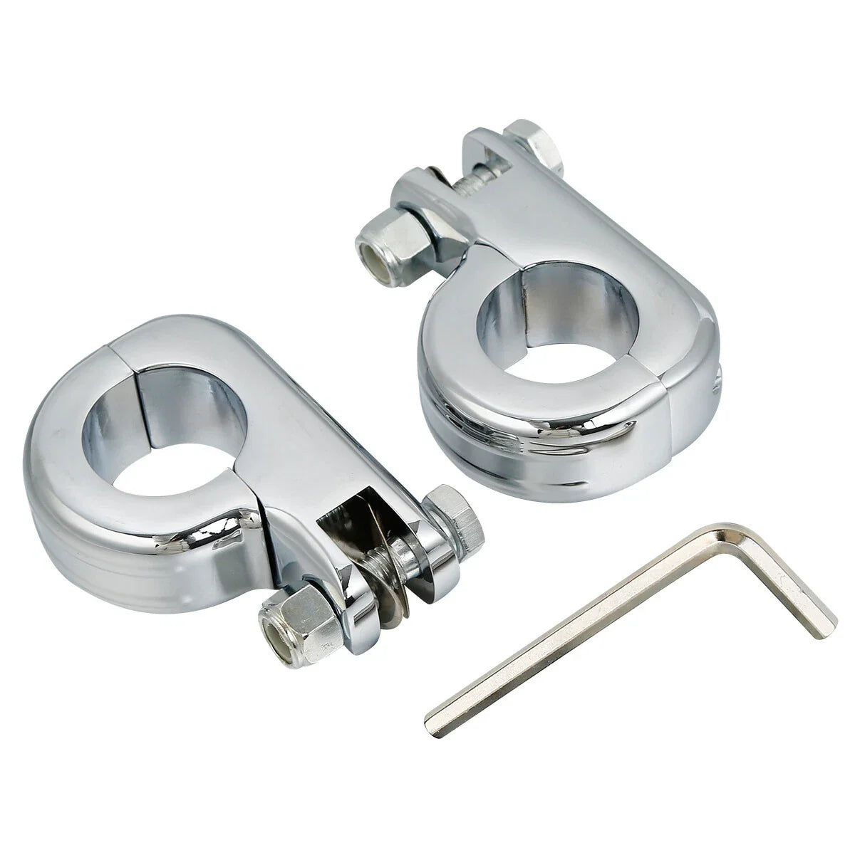 1.25" Chrome Foot Pegs Mounting Kit for Harley Highway Engine Guard Bars