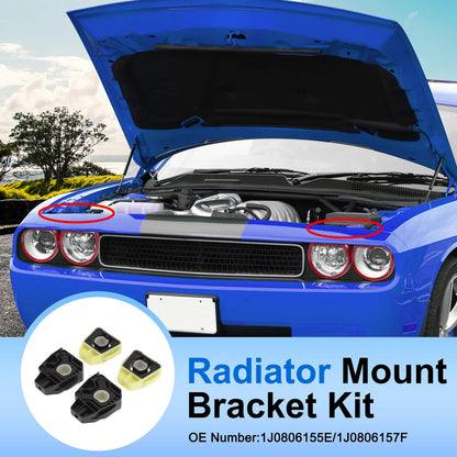 Set of 2 Upper/Lower Side Radiator Mounts for Audi A3 (1998–2003) 1J0806155E