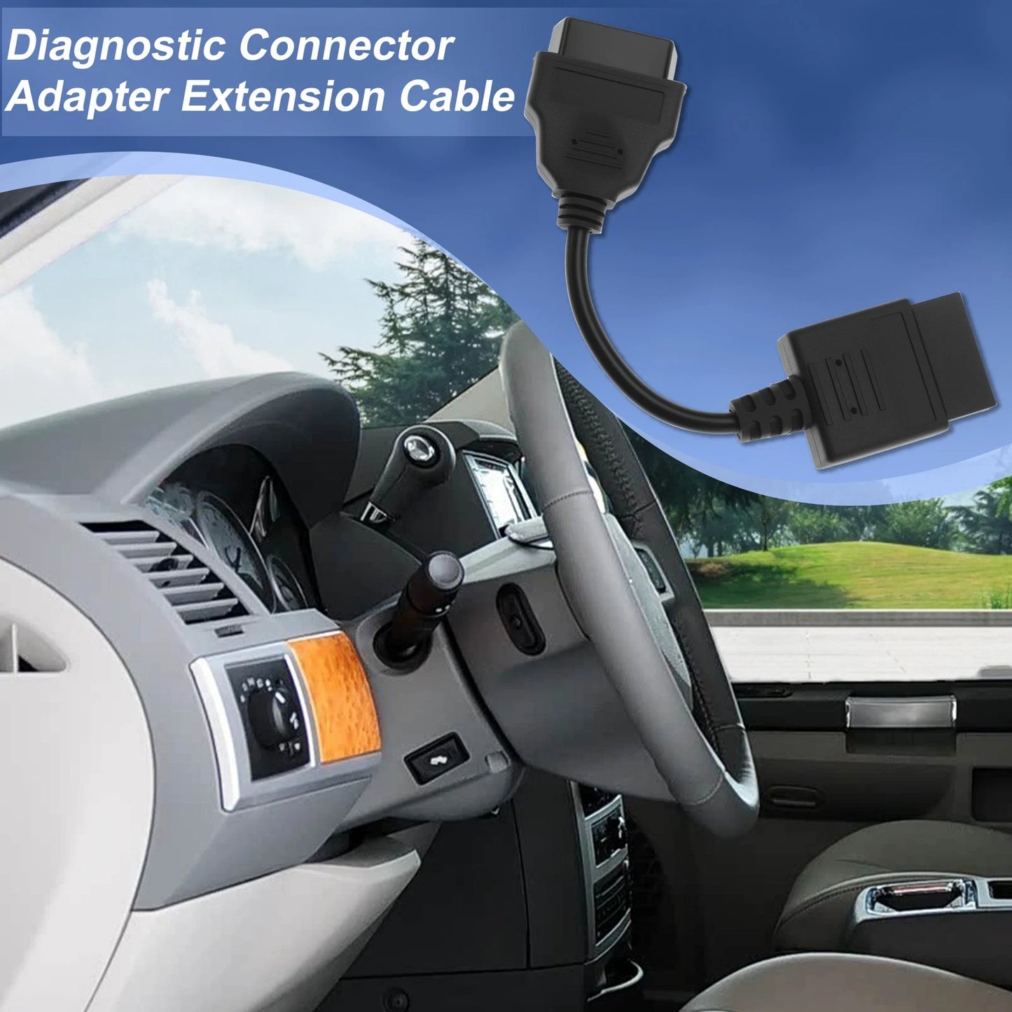 OBD Adapter Cable 9-Pin to 16-Pin for Subaru (OBD1 to OBD2)