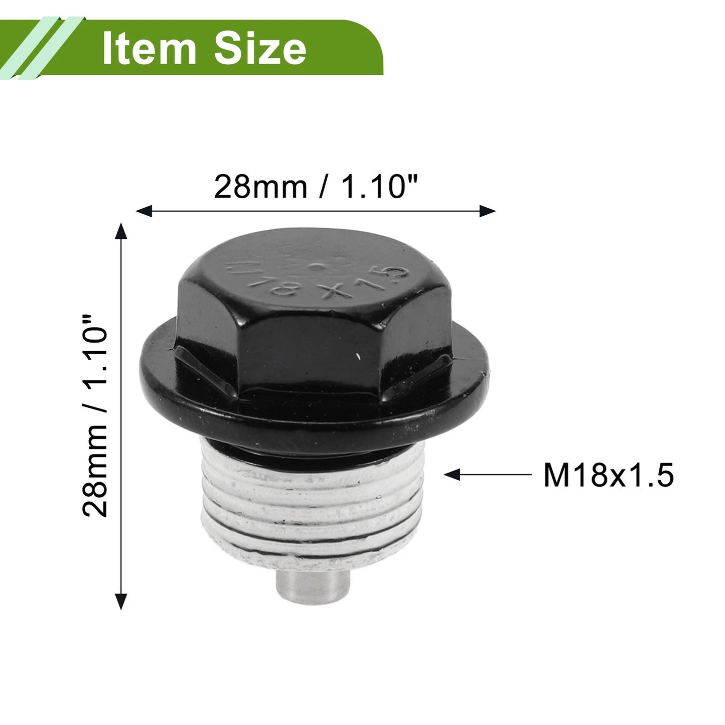 Set of 2 M18x1.5 Copper Oil Drain Plug with Gasket for Car Motorcycle