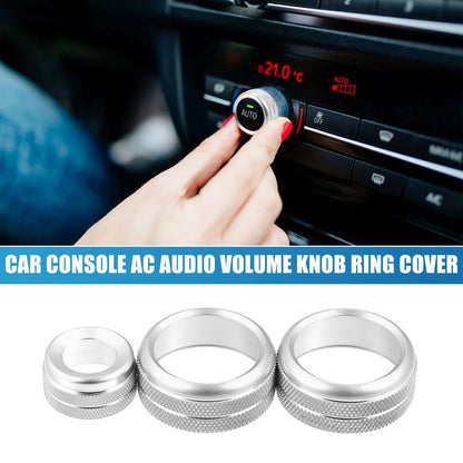 3 x Knob Cover for BMW F20 F22 F30 (2011-2019) Silver Tone