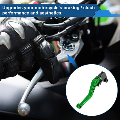 6 Position Adjustable Brake Clutch Levers for Kawasaki Ninja 400R (2011) Green