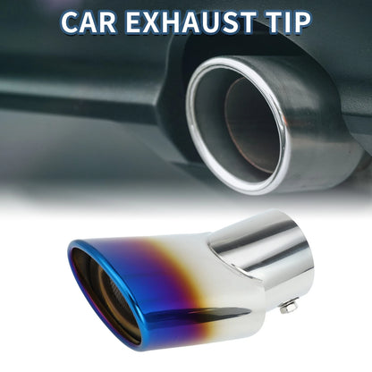 1Pc Curved Slant Exhaust Tip 2.8" for Land Rover Range Rover (2002–2010) Burnt Blue