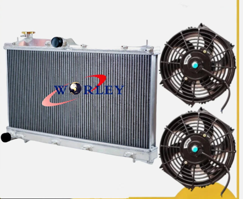 Aluminum Radiator with Fan for Subaru Liberty Forester Impreza WRX (1998–2009)