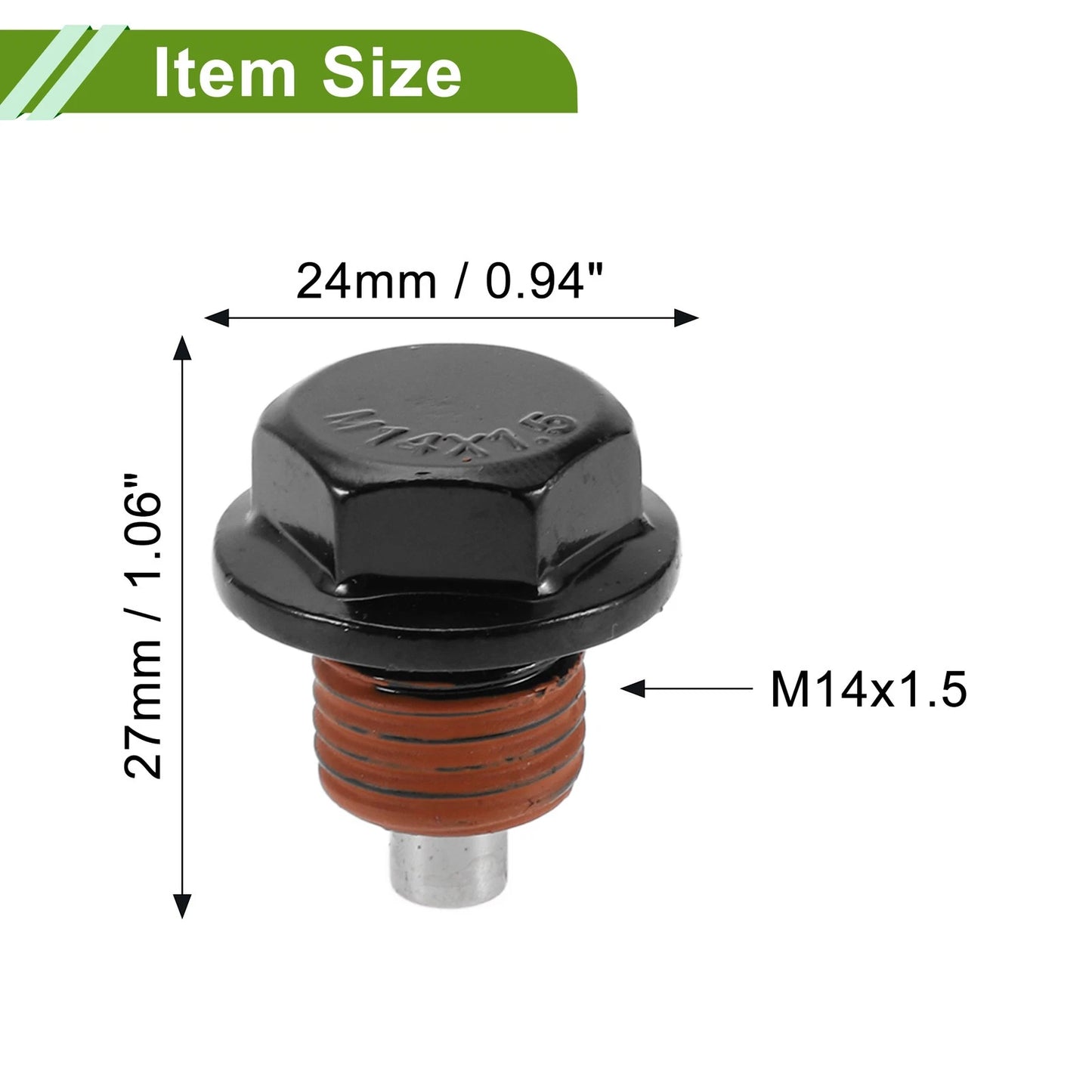 Set of 2 M14x1.5 Copper Oil Drain Plug with Gasket for Car Motorcycle
