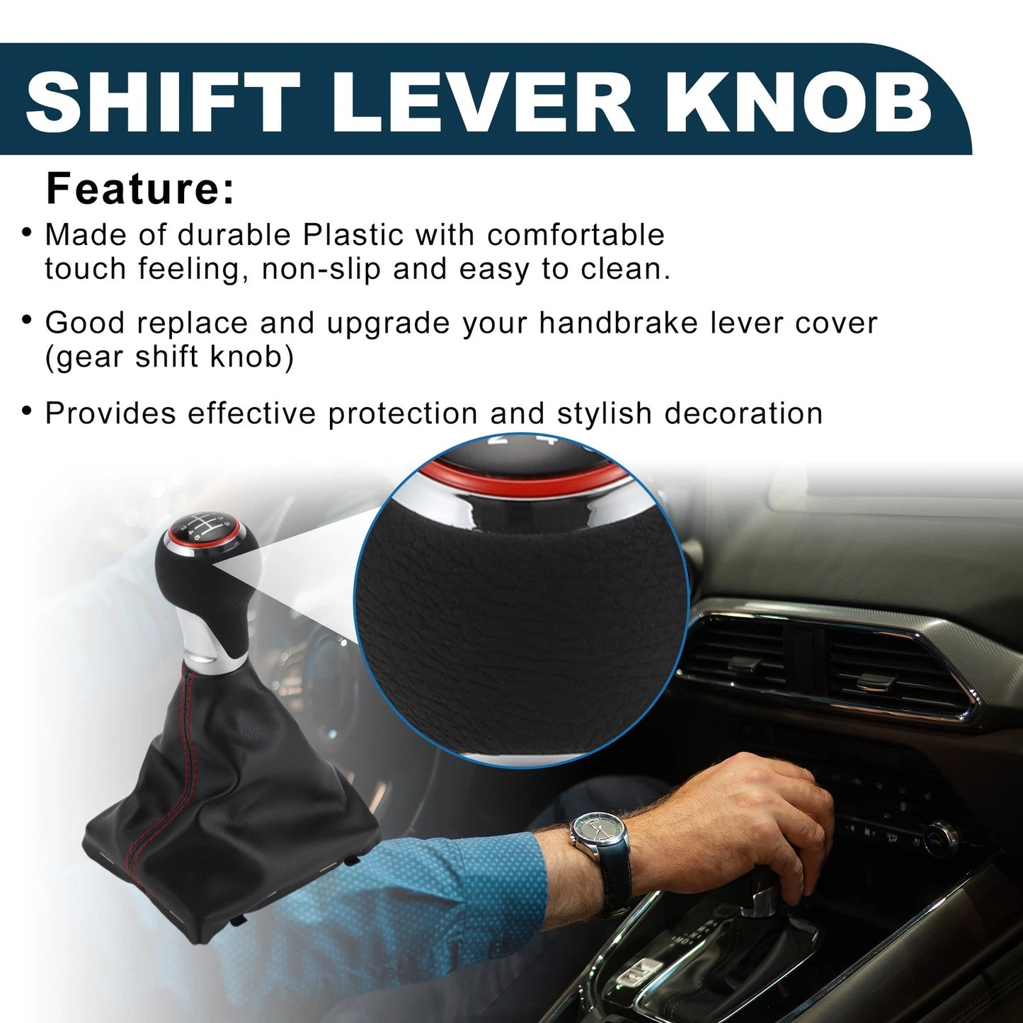 6 Speed Manual Shift Knob with Boot Cover No. 8K0863278H for Audi A4 (2008–2016)