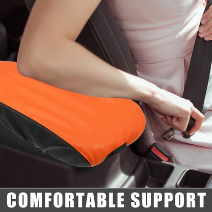 Car Center Console Armrest Pad Cover for Dodge Charger (2015-2022) Black Orange