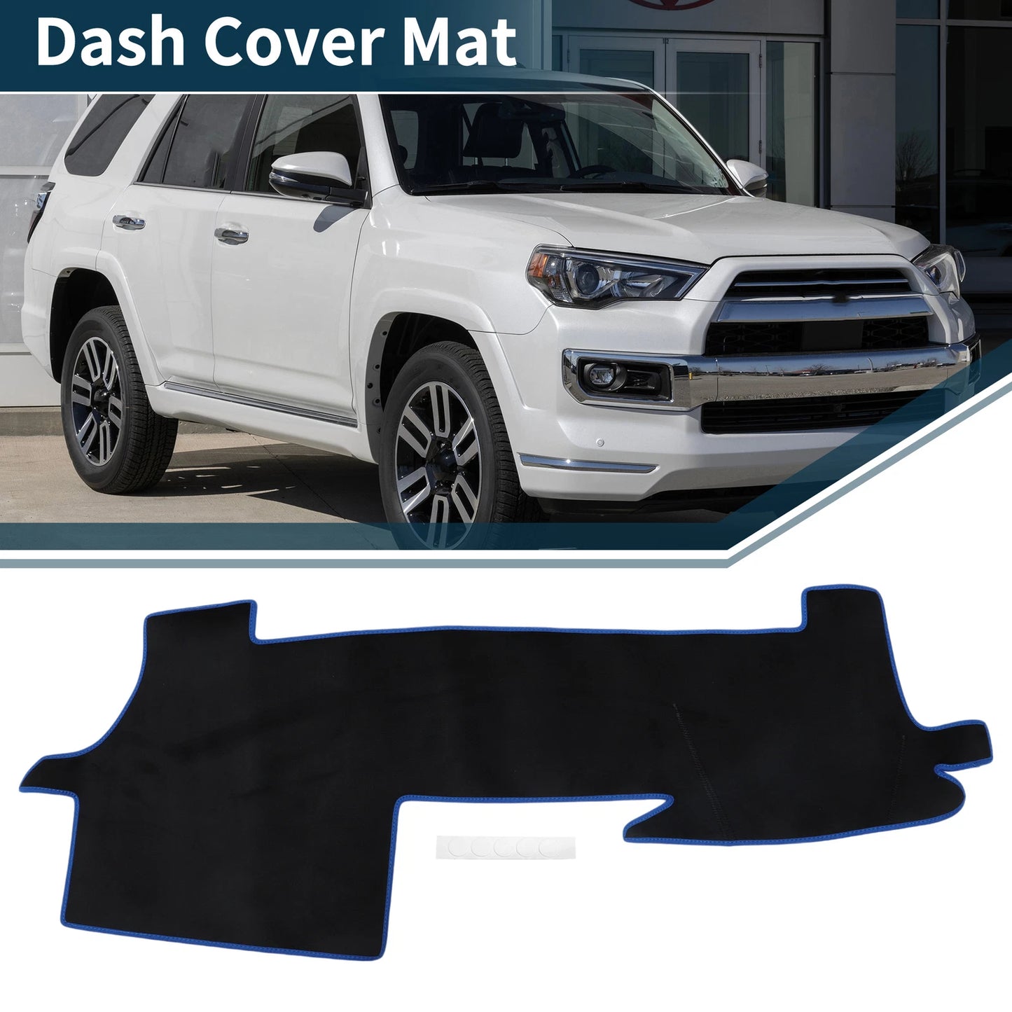 Dashboard Cover Mat for Toyota Mark X (2004–2020) Black Blue Set of 1