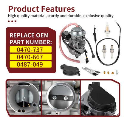 Carburetor with Throttle Cable for Arctic Cat 400 4x4 (2005–2007)