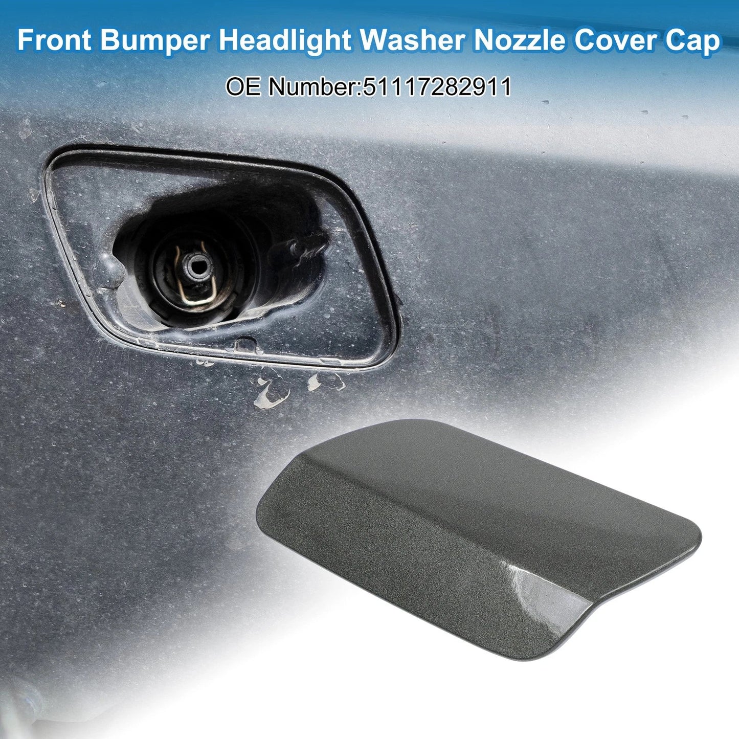 Washer Nozzle Cover Cap Front Left for BMW 640i (2012-2015) Gray